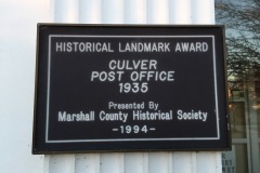 Culver IN Post Office 46511 Plaque