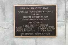 Franklin IN Post Office 46131 Plaque