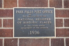 Park Falls Wisconsin Post Office Historical Plaque