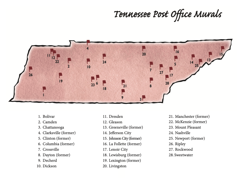 Tennessee Post Office Location Map